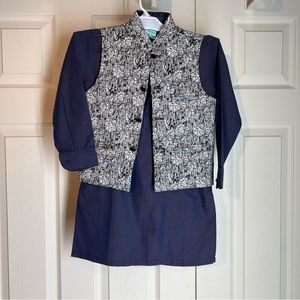 Size 20 for toddler/kids boy 3pc suit with waistcoat in blue